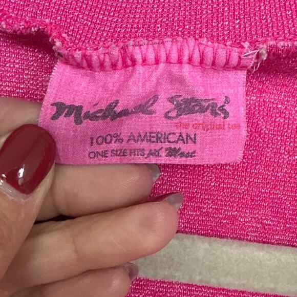Michael Stars Women's Pink Sparkle Y2K Short Sleeve Polo Shirt, One Size, EUC - Picture 3 of 5